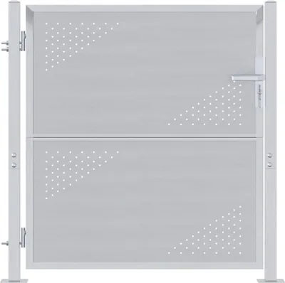 Produktbild von vidaXL Gartentor mit Schloss Silber 85 x 97 cm Edelstahl