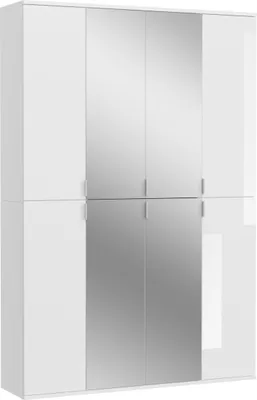 Produktbild von ProjektX Kleiderschrank 8 Türen weiß, Spiegel.