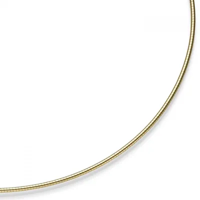 Produktbild von 1,5mm Halsreif Omegareif Omegakette Collier 585 Gold Gelbgold 42cm abschraubbar