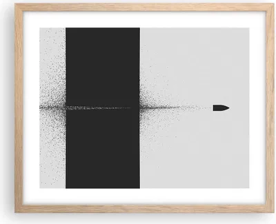 Produktbild von Gerahmtes Poster - Rahmen in heller Eiche - Kugel Schwarzweiß Modern - 50x40 cm - Wand Bild - Wanddeko - Wandbilder - Kunstposter - Wandposter - Bilderrahmen - Bilder - Kunstdruck - P2NAA50x40-4492
