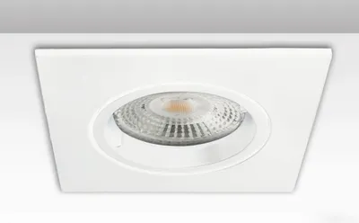 Produktbild von ISOLED Einbaurahmen eckig, Lochausschnitt 68mm, weiß, für GU10/MR16 Spots
