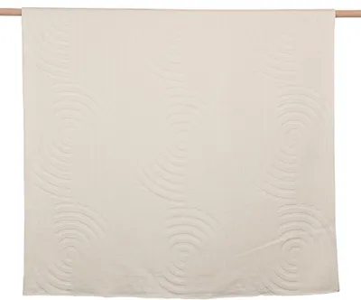 Produktbild von David Fussenegger Wohndecke Plaid Riga 'Gebogene Linien' 150 x 200 cm Rohweiß