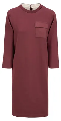 Produktbild von Audi Damen Knielang Sweatkleid, Bordeaux, Größe L, Baumwolle/Elasthan, 3/4-Ä