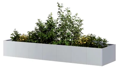 Produktbild von Pflanzkübel 280x80x40 cm aus verzinktem Stahl für Garten, Balkon und Terrasse