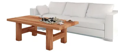 Produktbild von Couchtisch Ringo aus Kernbuche massiv 60x90x40 cm mit Holzfußgestell