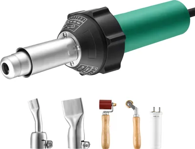 Produktbild von SucceBuy Heißluft-Kunststoffschweißgerät, 1600 W leistungsstarke Brennerpistole, 50–600 °C Heißluftpistole für PVC, TPO, Vinyl, Kunststoffschweißset mit 2 Düsen und Nahtrollen für PP-/PE-/PVC-Platten