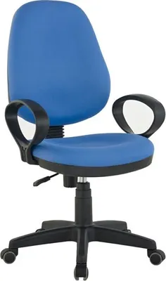 Image de Casa Dolce chaise de bureau POLO, 57x57x98-108 cm, tissu, réglable en hauteur, bleu, avec accoudoirs,