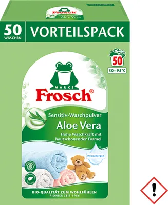 Produktbild von Frosch sensitiv Waschpulver Aloe Vera 3,3kg - Hohe Waschkraft (1er Pack)