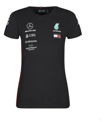 Zdjęcie produktu dla 2019, Schwarz, damska koszulka polo zespołu Mercedes, rozmiar S