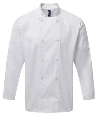 Image de Premier - Veste de cuisine pour hommes/femmes unisexe à manches longues LT5444 (XXL) (blanc)