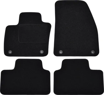 Image de Tapis De Sol Noir Velours Pour Volvo XC-40 Depuis 2018 4pcs, Ajustement précis, Base Antidérapante, Renforcée dans la Zone de la Pédale