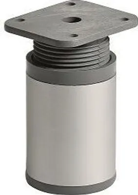 Produktbild von Hettich Möbelfuss Design 4,0 x 6,0 - 7,5 cm Aluminium-Optik - 1 Stück