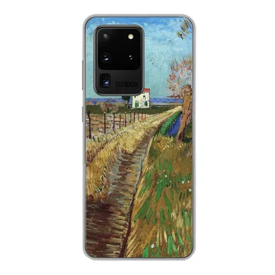 Produktbild von MuchoWow® Handyhülle Schutzhülle Hülle für Samsung Galaxy S20 Ultra Weg durch ein Weidenfeld - Vincent van Gogh Silikon Softcase Handy Hülle - Karteninhaber