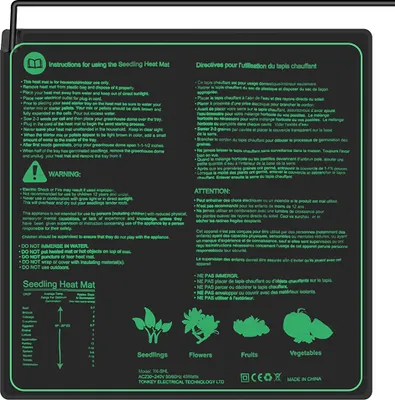 Image de Tapis chauffant Pour Germination de Plantes, Tapis chauffant Tapis chauffant Reptile Terrarium Brasserie Température Coussin chauffant Animaux Mat Réchauffeur Lit Tapis, 50x52cm