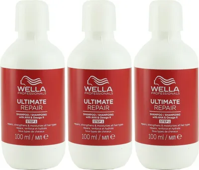 Produktbild von Wella Ultimate Repair 3 x 100 ml Shampoo Step 1 Set