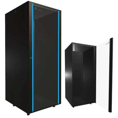 Produktbild von Extralink Rackmount-Schrank 42U 800x1000 Black stehend, Freistehendes Gestell, 42U, 1500 kg, Sperrschloss, Ablageschienen, Verstellbare Füße