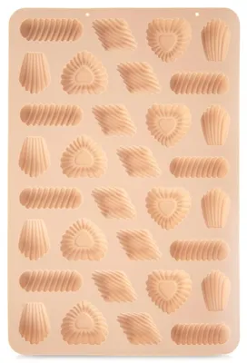 Produktbild von Orion | Pralinenform - Für 32 Stück - Antihaftbeschichtet - Silikon - Keksbackform Beige 4 Motive