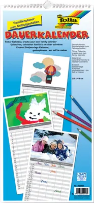 Produktbild von folia Kreativ-Wandkalender "Familienplaner" 230 x 490 mm