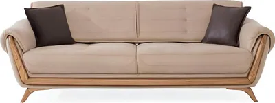Zdjęcie produktu dla Trójmiejscowa, beżowa sofa, meble, wyposażenie wnętrz, sofy, beżowy kolor