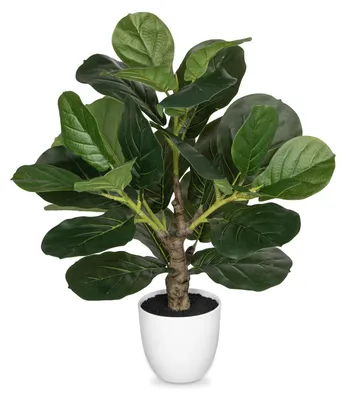 Productafbeelding van Kunstmatige Vioolvijg 58 cm met Witte Pot