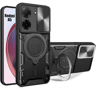Image de Coque pour Xiaomi Redmi A5, avec Anneau Support Métal Protection Caméra Noir