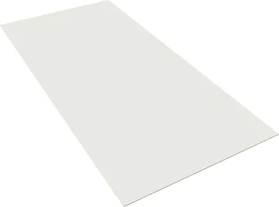 A flat, rectangular object, likely a panel or sheet, is shown from a slightly elevated diagonal angle against a white background.