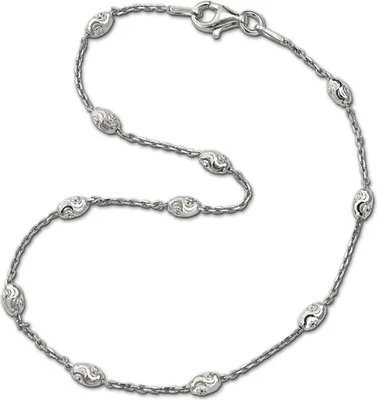 Image de SilberDream bracelet de cheville 25cm dames 925 bijoux en argent Typhoon argent SDF3015J