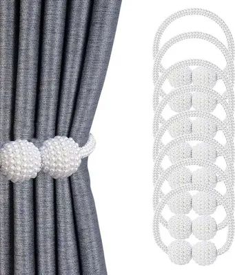 Productafbeelding van 8 magnetische gordijnsluitingen - wit