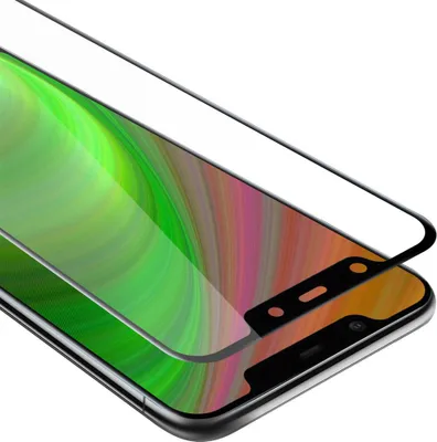 Produktbild von Cadorabo Panzerfolie für Nokia 7.1 PLUS / X7 Schutzfolie in Schwarz Vollbild Folie Tempered Display Schutzglas
