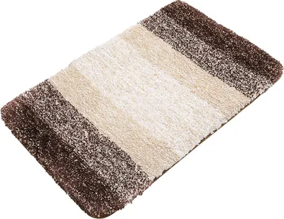 Produktbild von r Badezimmerteppich, 61 x 40,6 cm, extra weich und saugfähig, Mikrofaser, rutschfest, Plüsch, zottelig, maschinenwaschbar, Badematten für Badezimmerboden, Badewanne und Dusche, Braun
