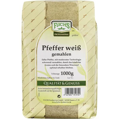 Obrázok produktu pre Fuchsovo biele korenie mleté z úplne zrelých plodov korenia 1000g