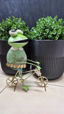 Produktbild von Top Gift Metall-Figur Frosch auf Fahrrad 35cm Deko Garten