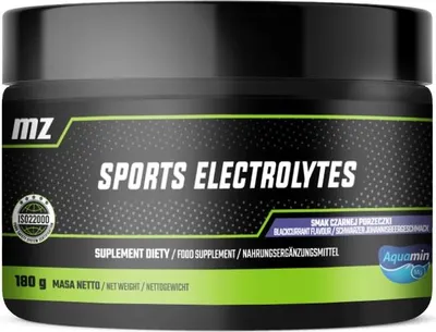 Produktbild von Sport-Elektrolyt-Pulver 180g - 60 Portionen - Vegan und zuckerfrei - Fördert den Wasserhaushalt und den Stoffwechsel - Elektrolyt-Getränkemix mit Johannisbeergeschmack - von MZ