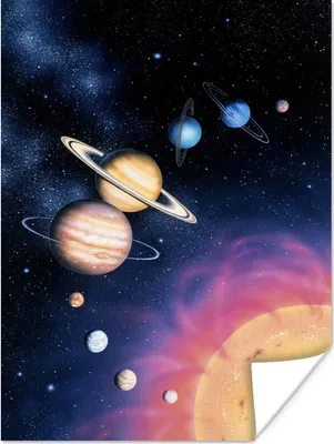 Produktbild von MuchoWow® Poster Illustration des Sonnensystems 90x120 cm - Wohnzimmer