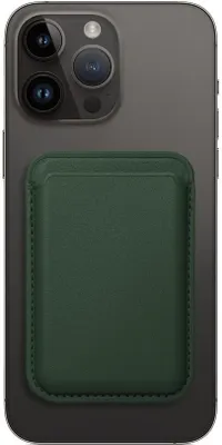 Produktbild von LEATHER MAG WALLET Magnetkartenetui kompatibel mit MagSafe dunkelgrün