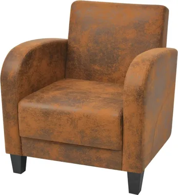 Image de Maison Exclusive - Fauteuil Marron Similicuir daim