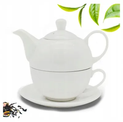 Produktbild von Tragar Kanne 450ml Porzellan Weiß für Kaffee & Tee
