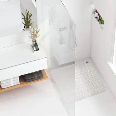 Image de Tapis Douche Caoutchouc Antidérapant 50x50cm Blanc - Rayen
