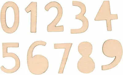 Image de Mini silhouettes en bois 52 - Chiffres