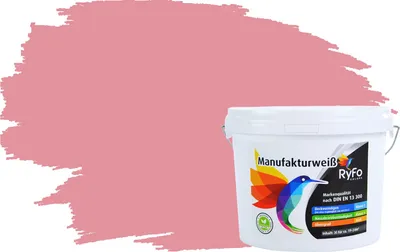 Produktbild von RyFo Colors Bunte Wandfarbe Manufakturweiß Flamingopink 3l - weitere Violett Farbtöne und Größen erhältlich, Deckkraft Klasse 1, Nassabrieb Klasse 1