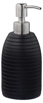 Image de relaxdays Distributeur de savon 10031053_46 noir Polyresin 300,0 ml