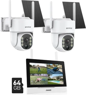 Obrázek produktu pro Bezpečnostní kamery, rozlišení 4MP, solární napájení, 2ks kamer 64G SD