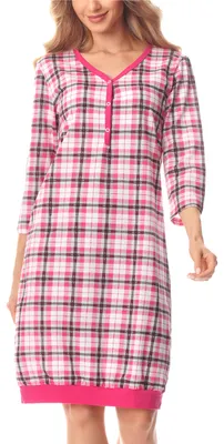 Image de Chemise de nuit pour femme Merry Style MS10-181 (rose à carreaux, taille S)