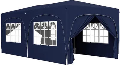 Produktbild von Gazebo, Oxford-Material, Faltzelt, Seitenwände, Dunkelblau