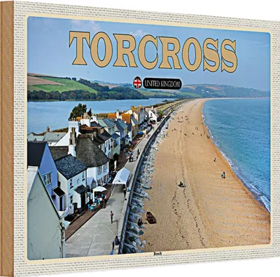 Produktbild von Holzschild Städte Torcross Beach England UK 30x20cm
