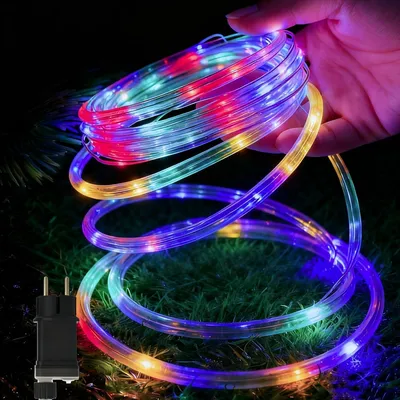 Productafbeelding van JOIEYOU Lichtslangen, 50 meter, 500 LED's. Kleurrijke, stekbare LED-lichtketting met 8 modi en geheugenfunctie. Decoratieve kerstverlichting, regenlichten voor bruiloften, tuinen, feesten, bomen en hekken