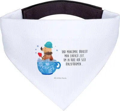 Produktbild von Mr. & Mrs. Panda Halstuch Für Hunde Nachtfalter Schaumbad - Weiß - Geschenk, Tuch, Hund, Baden, Schal, Tasse, Bad, Ziele, Lustige Sprüche, Hundehalstuch, WC