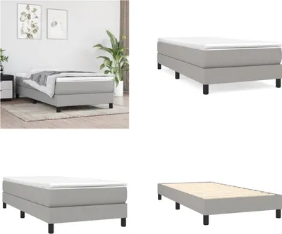 Produktbild von vidaXL Boxspringbett Hellgrau 90x200 cm Stoff - Boxspringbett - Boxspringbetten - Bett - Schlafzimmermöbel