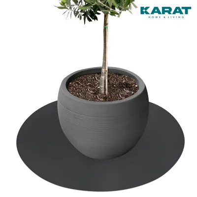 Zdjęcie produktu dla Podstawka do doniczek ze ściętą krawędzią Majesty Black Round o średnicy 60 cm