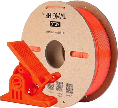 Obrázok produktu pre Tlačový materiál PETG 175 mm, 1 kg – presnosť +/- 0,002 mm – oranžová – cievka ako náhradný diel pre 3D tlač